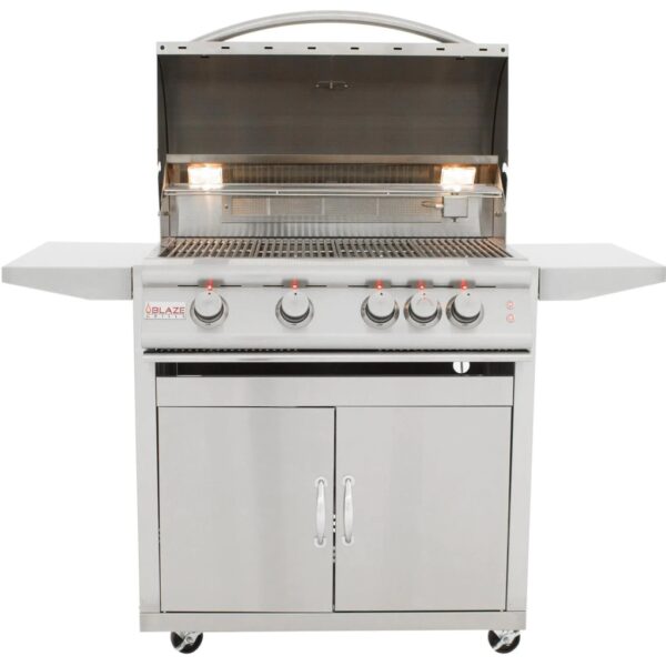 Blaze LTE 32-Inch 4-Burner Propane Gas Grill With Rear Infrared Burner & Grill Lights - BLZ-4LTE2-LP