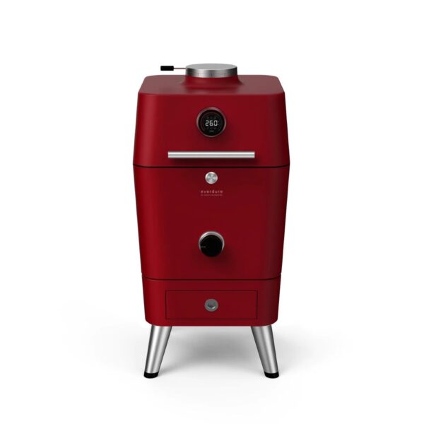 Everdure By Heston Blumenthal 4K 21-Inch Charcoal Grill & Smoker - Red - HBCE4KRUS
