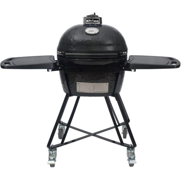 Primo All-In-One Oval Junior 200 Ceramic Kamado Grill With Cradle & Side Shelves - 7400
