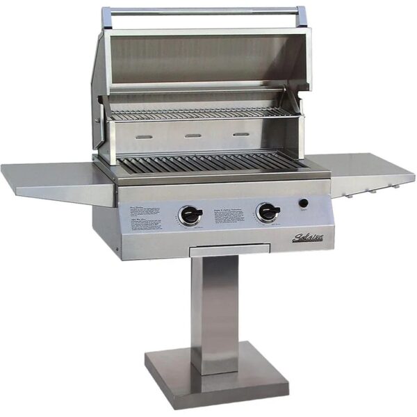 Solaire 27 Inch Deluxe All Infrared Natural Gas Grill On Bolt Down Post - SOL-IRBQ-27GIRXL-BDP-NG