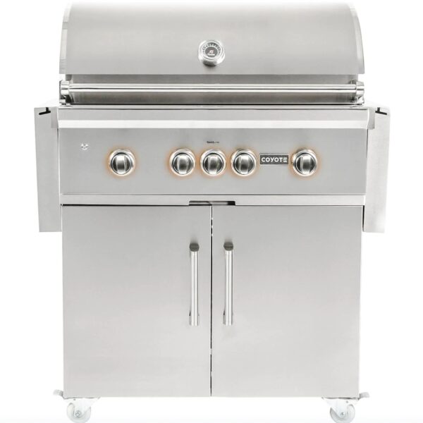 Coyote S-Series 36-Inch 4-Burner Natural Gas Grill With RapidSear Infrared Burner & Rotisserie - C2SL36NG + C1S36CT