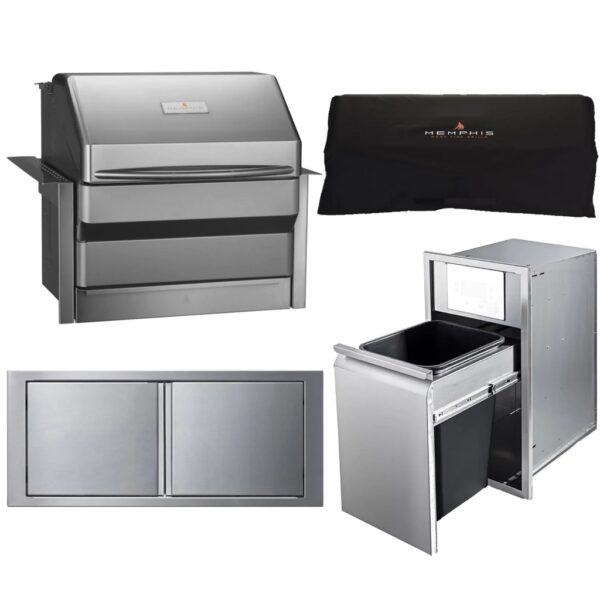 Memphis Grills Pro 28-Inch 4-Piece Pellet Grill Outdoor Kitchen Package