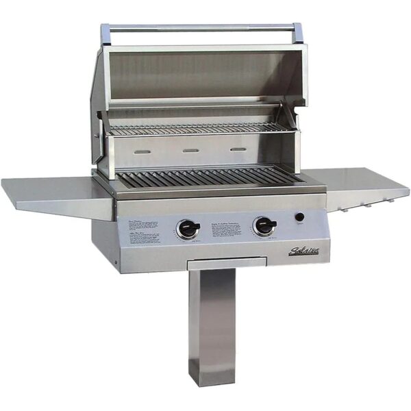 Solaire 27 Inch Basic InfraVection Natural Gas Grill On In-Ground Post - SOL-AGBQ-27GVI-IGP-NG