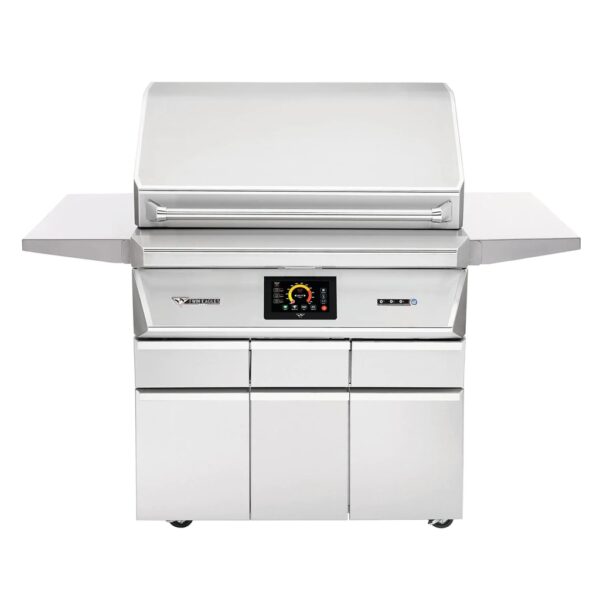 Twin Eagles Wi-Fi Controlled 36-Inch Stainless Steel Pellet Grill and Smoker On Deluxe Cart