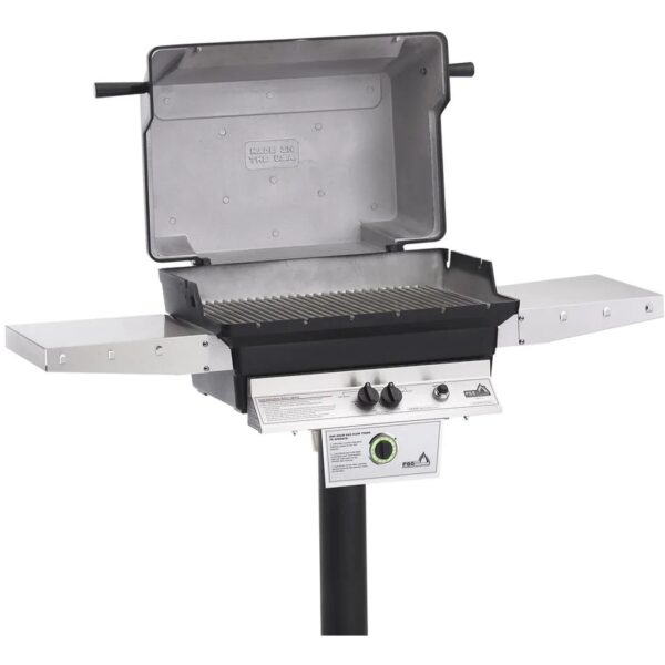 PGS T-Series T40 Commercial Cast Aluminum Propane Gas Grill With Timer On In-Ground Post